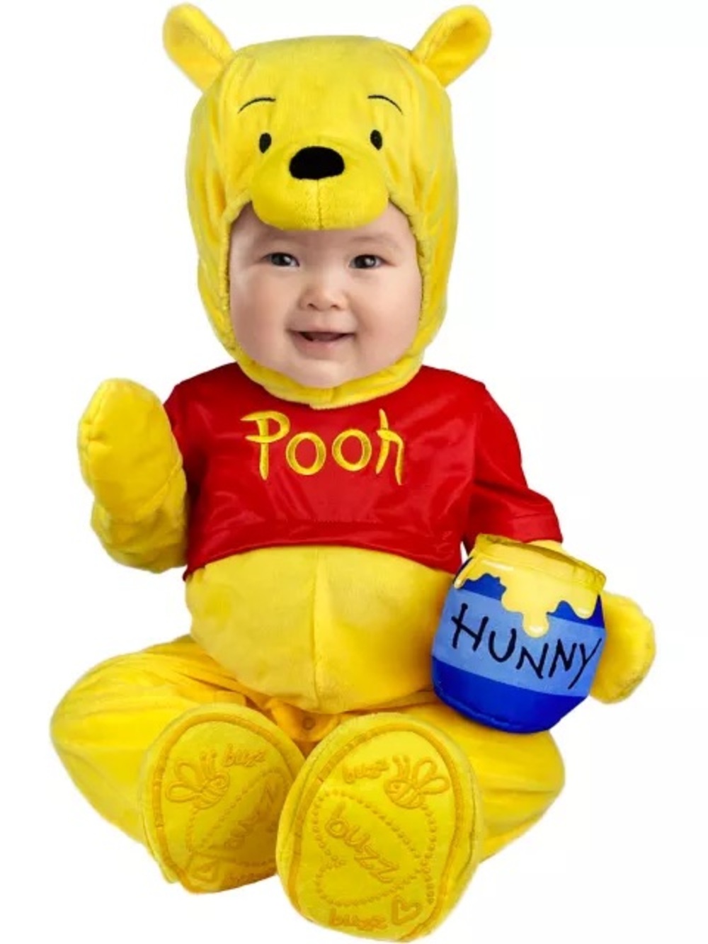 Disney Winnie the Pooh Yellow and Red Plush Jumpsuit baby Costume 18-24M